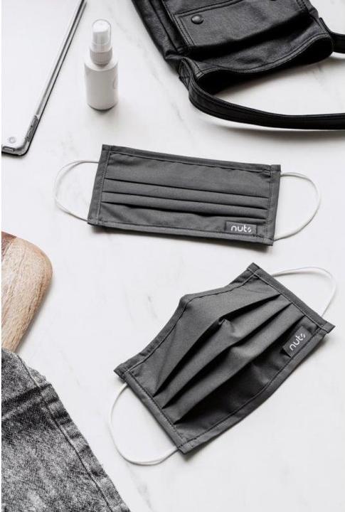 Actual product image Nuts HEIQ Viroblock Textile Mask Anthracite (1 x)