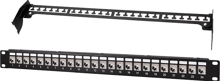 Immagine prodotto LogiLink Modulares 24-Port Cat.6A Keystone Patchpanel, 1 HE, 19" Einbau, PrimeLine