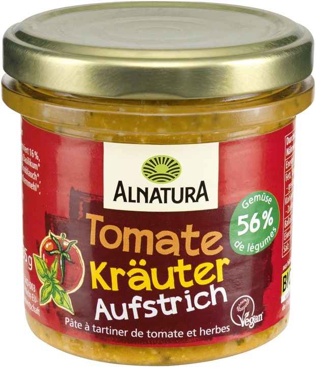 Produktbild Alnatura Bio Aufstrich Tomate Kräuter (135 g)