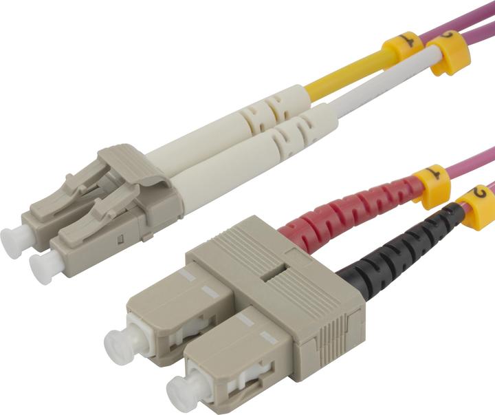 Produktbild Deltaco OM4 Fiber cable, LC - SC, duplex, multimode, 4,0m (4 m)