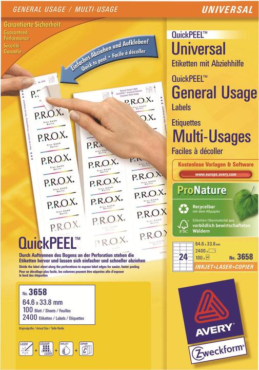 Image du produit Avery Étiquettes universelles