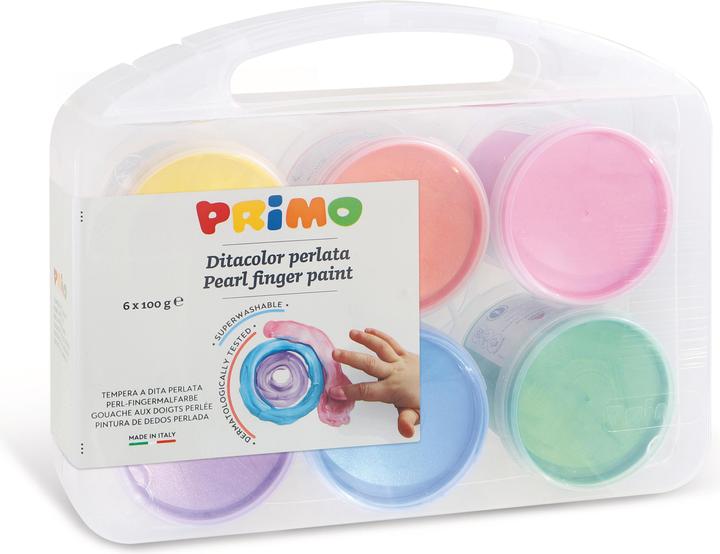Primo Malen Perl-Fingermalfarbe - 6 Stück (100 ml)
