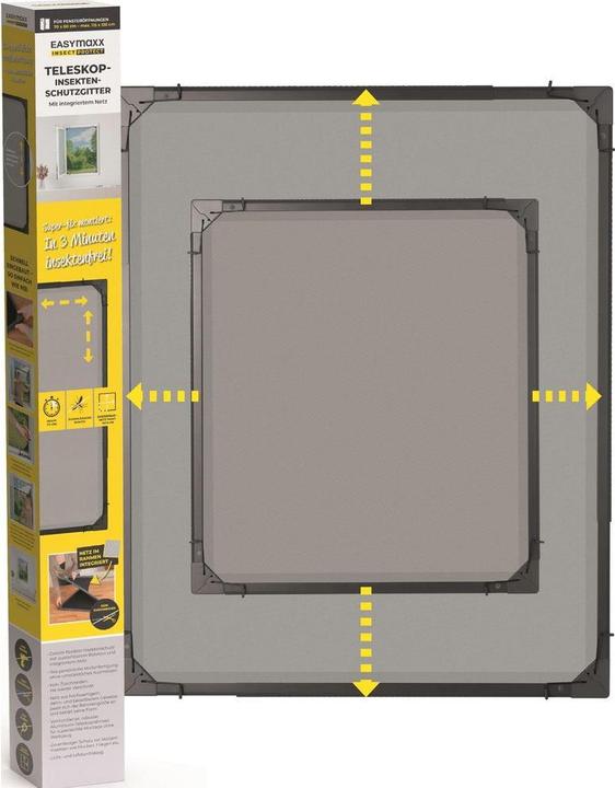 Easymaxx Teleskop Insektenschutzgitter Anthrazit (120 x 140 cm)
