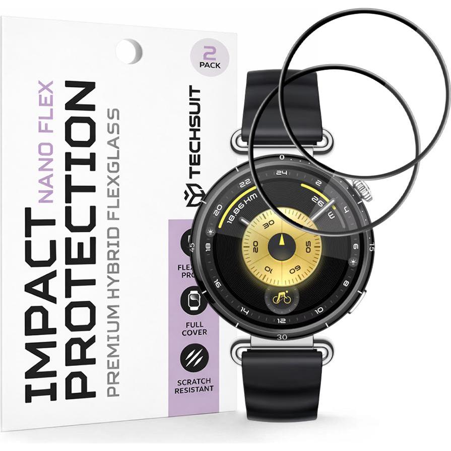 Techsuit - Nano Flex (2 pack) - Huawei Watch GT 6 41mm - Black, Accessori per smartwatch, Nero