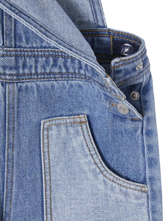 Actual product image Vertbaudet Weite Mädchen Jeans-Latzhose mit Kontrasteffekt (98)
