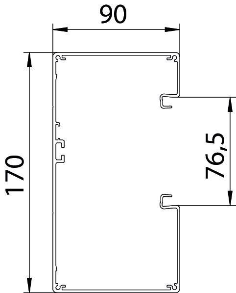 Image du produit OBO Bettermann OBO GA-A90170RW Canal de montage d'appareils asymétrique 90x170x2000 Alu FS (200 cm)