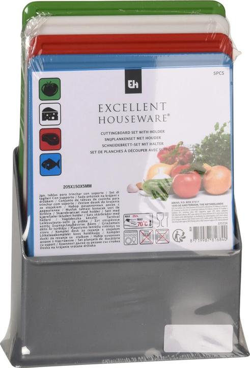 Excellent Houseware Cutting Board Set of 4 in Holder