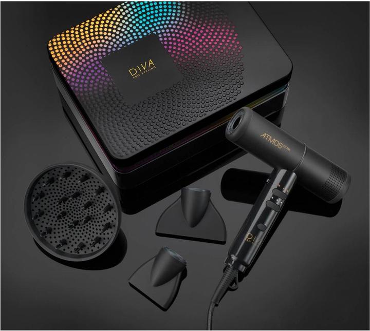 Actual product image Diva Hairdryer Atmos ATOM Set black (2000 W)