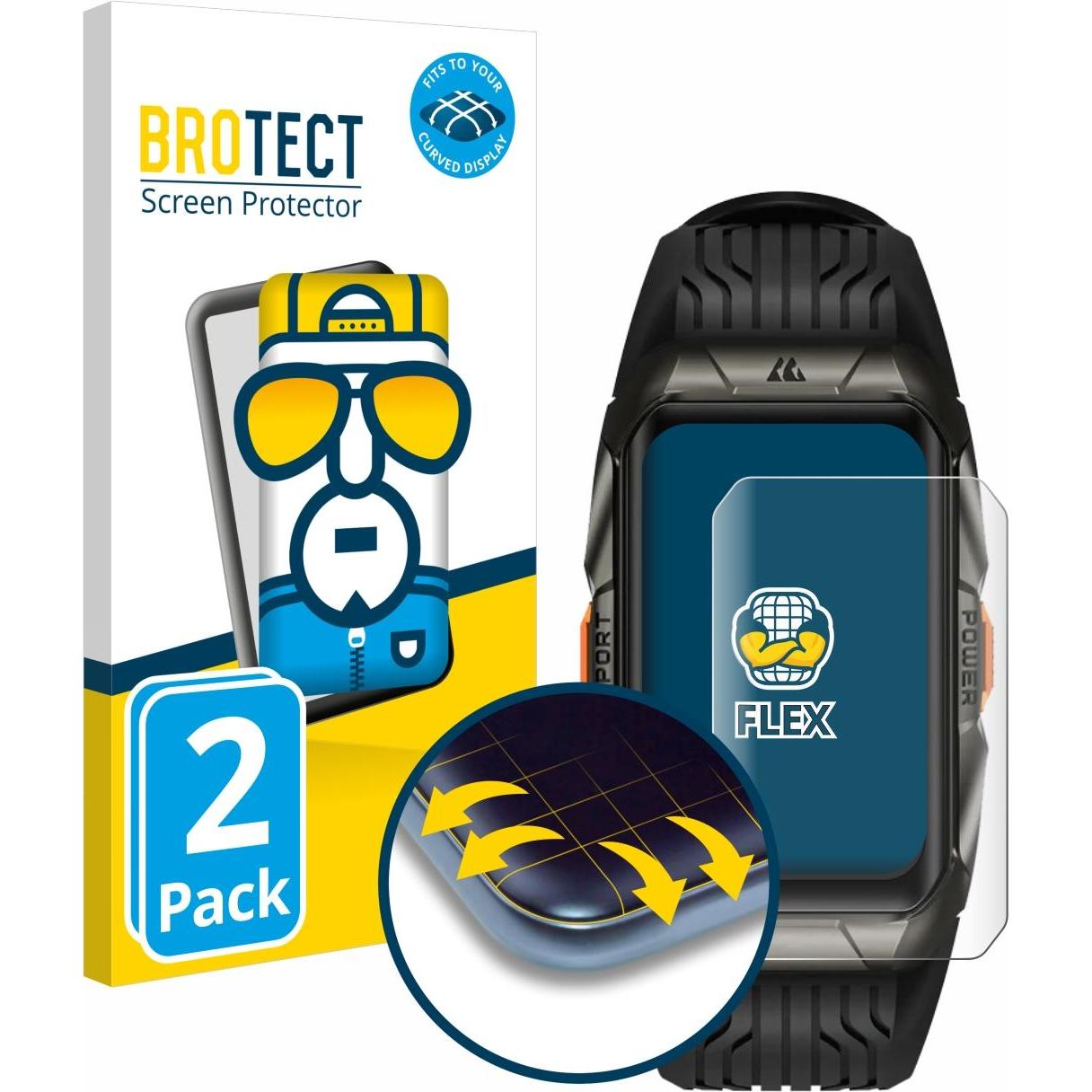 BROTECT Fullscreen Schutzfolie Displayschutz Folie Klar Transparent, Smartwatch Schutzfolie, Transparent