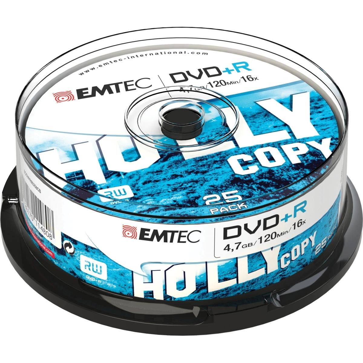 Emtec DVD+R 4,7GB 16x Cake Box (25) (25 x), Disco ottico