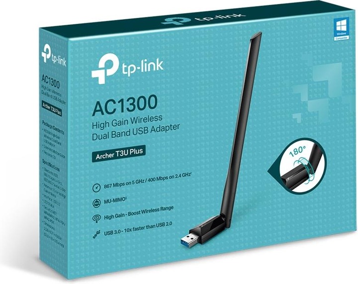Produktbild TP-Link AC1300 High Gain Wireless Dual Band USB Adapter (USB 3.2)