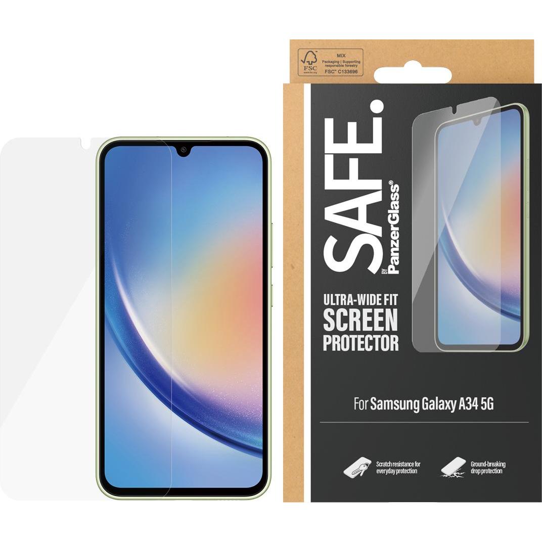 Thumbnail - PanzerGlass Safe. (1 Stück, Samsung Galaxy A34 5G), Smartphone Schutzfolie, Transparent
