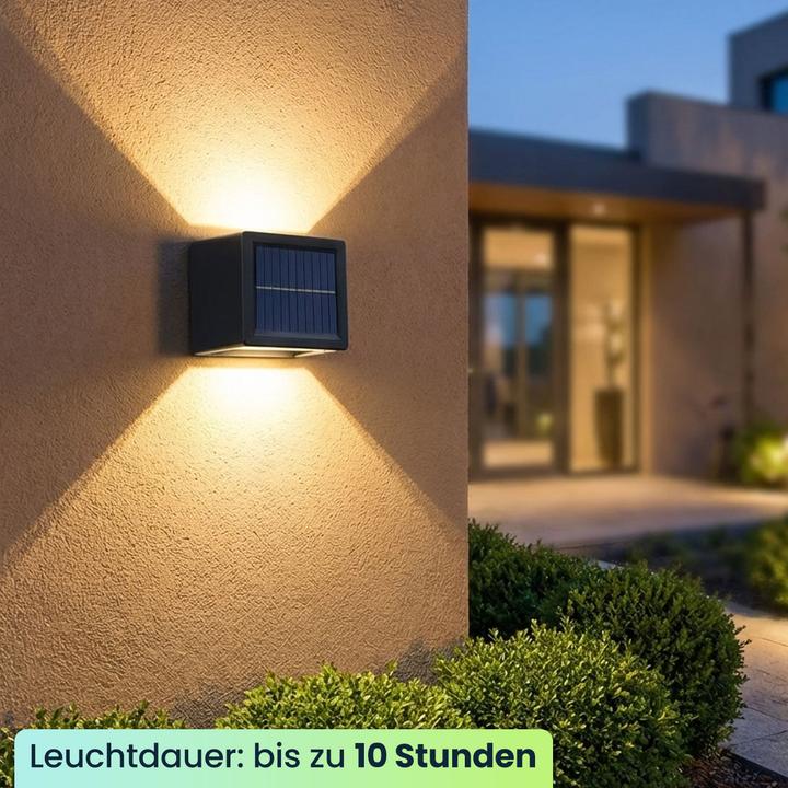 Image du produit Casativo 8er Set LED Solar Wandleuchte für Aussen: Warmweiss/Kaltweiss Garten-Lampe mit Akku & Sensor (25 lm, IP44)
