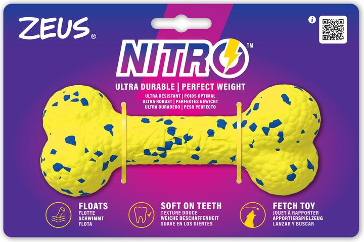 Hagen Zeus Nitro - Bendy Bone - Yellow and Blue - 16cm (Dog chew toy)