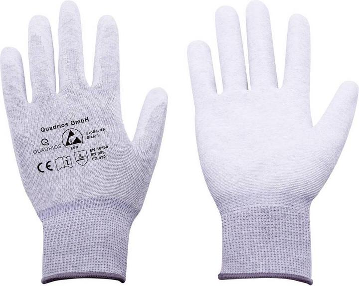 Actual product image Quadrios ESD glove size: L polyamide, polyurethane (L)