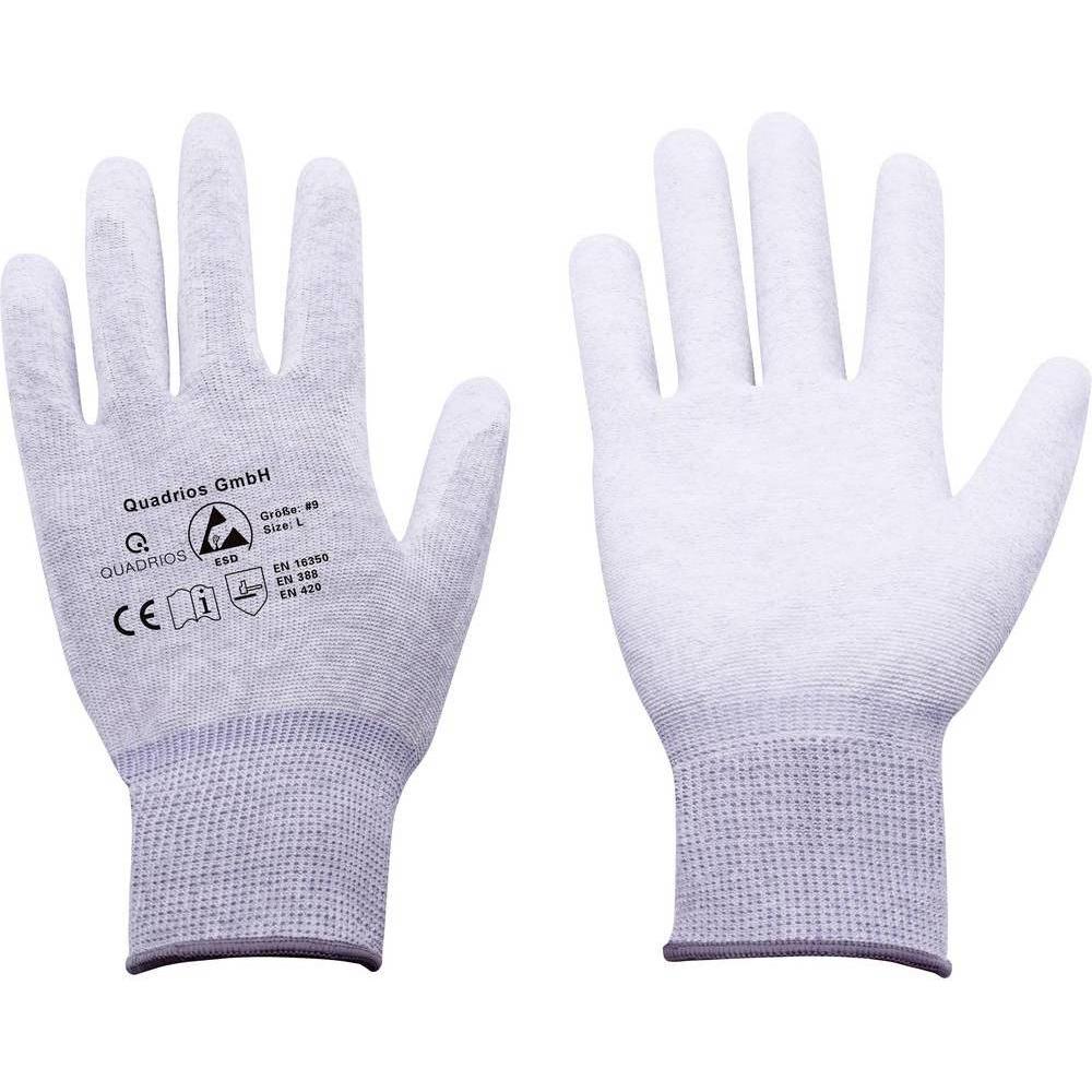 Thumbnail - Quadrios, Schutzhandschuhe, ESD-Handschuh Grösse: L Polyamid, Polyurethan (L)