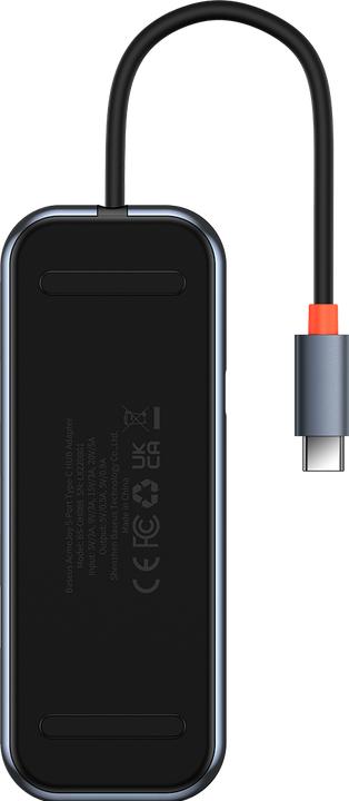 Produktbild Baseus AcmeJoy 5-Port Type-C HUB AdapterType-C to HDMI*1+USB3.0*2+USB2.0*1+Type-C PD&Data *1Dark Gray (USB-C, 5 Ports)