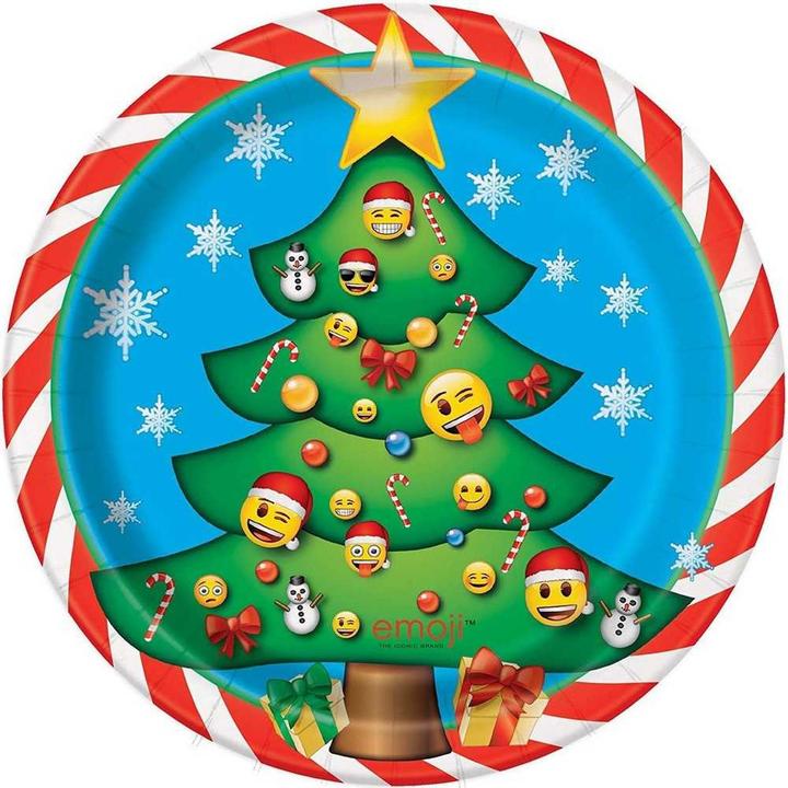 Unique Party Emoji PartyTeller weihnachtliches Design 8erPack Papier (8 x)