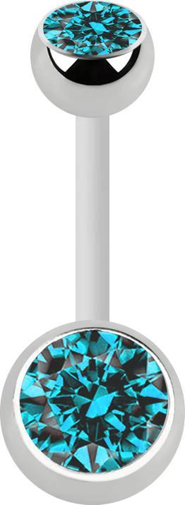 Immagine prodotto Star Piercing Banana bianca con due palline di cristallo d'argento acqua (Acciaio chirurgico 316LOttone, Bioflex in acciaio chirurgico 316Senza ottone)