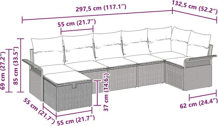 Produktbild vidaXL Gartensofa-set
