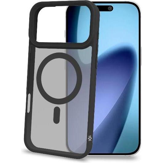 Celly Nero/Trasparente Cover Magmatt, Transparent Schwarz, Kompatibel Mit (Apple Iphone 17 Pro Max), Cover Smartphone,