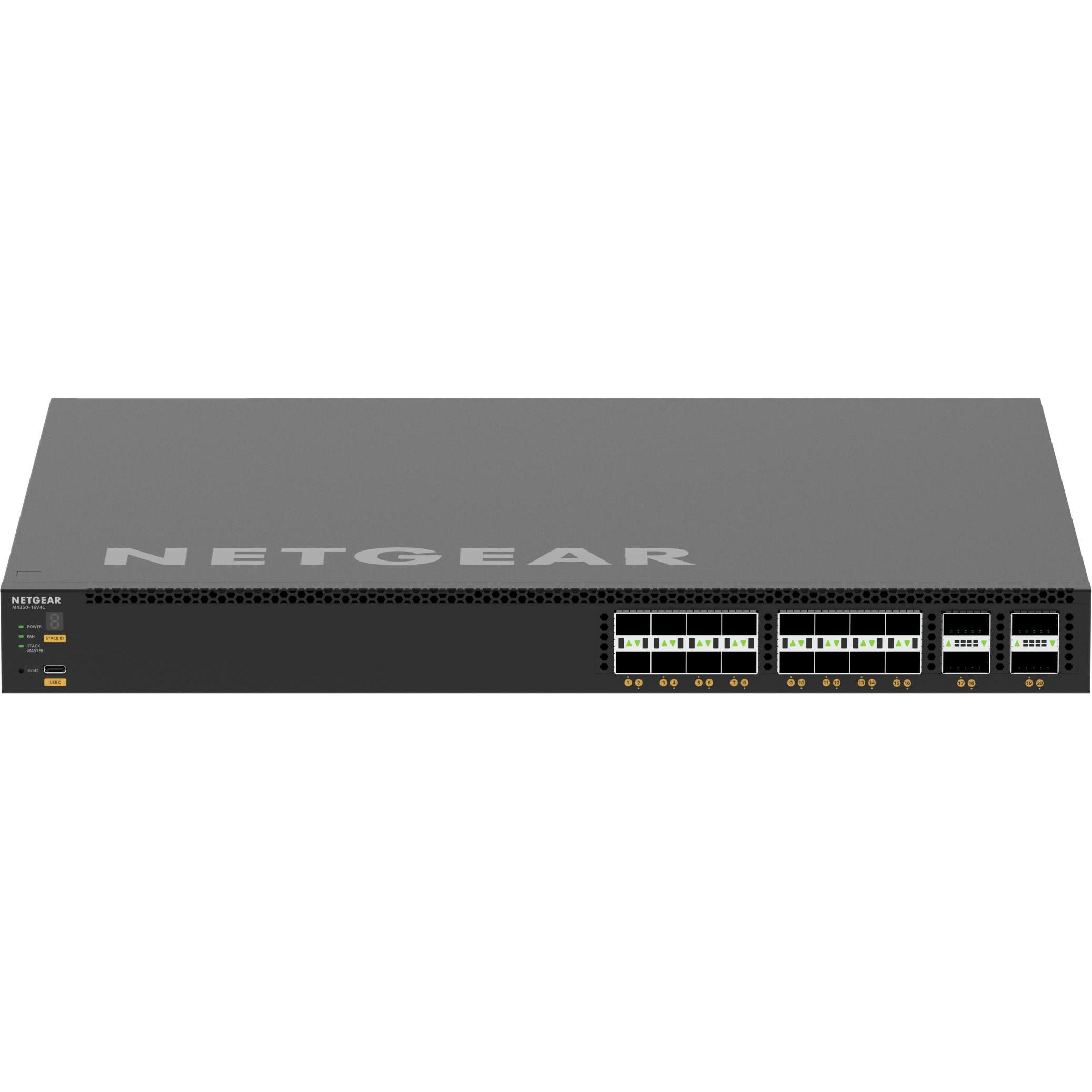 Netgear 24PT M4350-16V4C Managed Switch (20 Ports), Netzwerk Switch, Schwarz