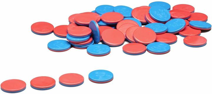 Magni Wissner aktiv lernen 080810.IMP - RE Plastic reversible tokens, 50 counting chips in red/blue, (German)