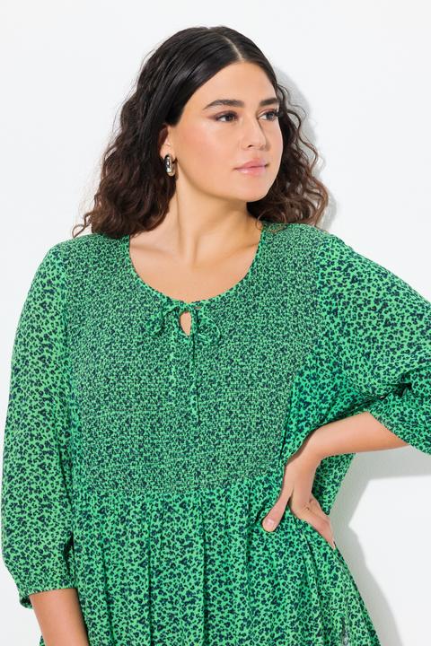 Produktbild Ulla Popken Smokbluse, Blüten, A-Linie, Rundhals, 3/4-Arm (42, 44)