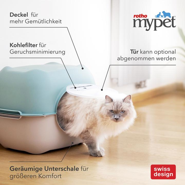 Actual product image Rotho Set Katzentoilette 3 Tlg. BELLA farbig sortiert V2 (Cat litter box closed)