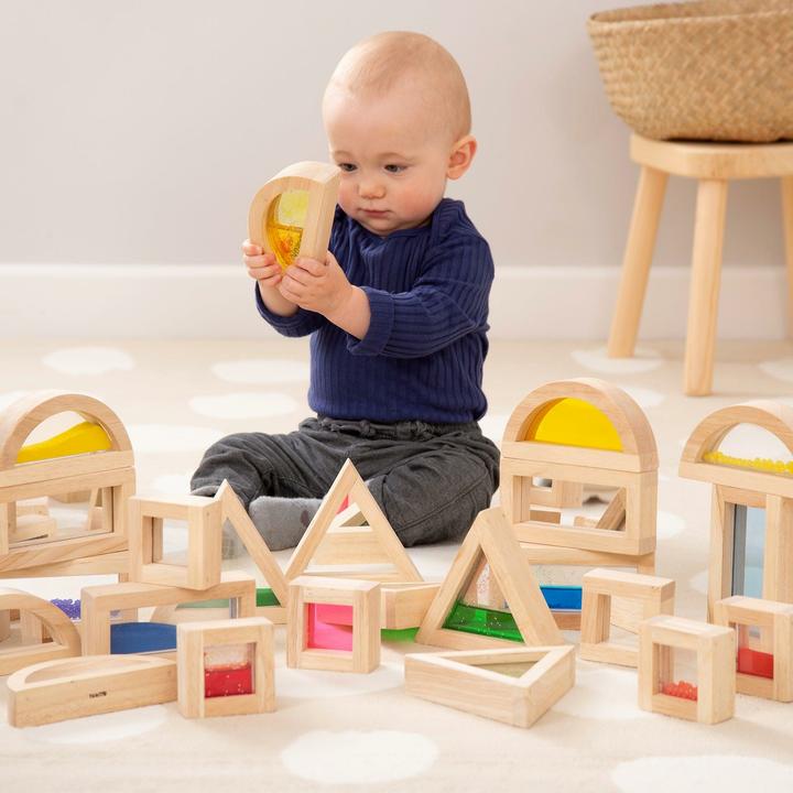 Productafbeelding TickiT Sensorische bouwstenen (16 stuks) volgens Montessori