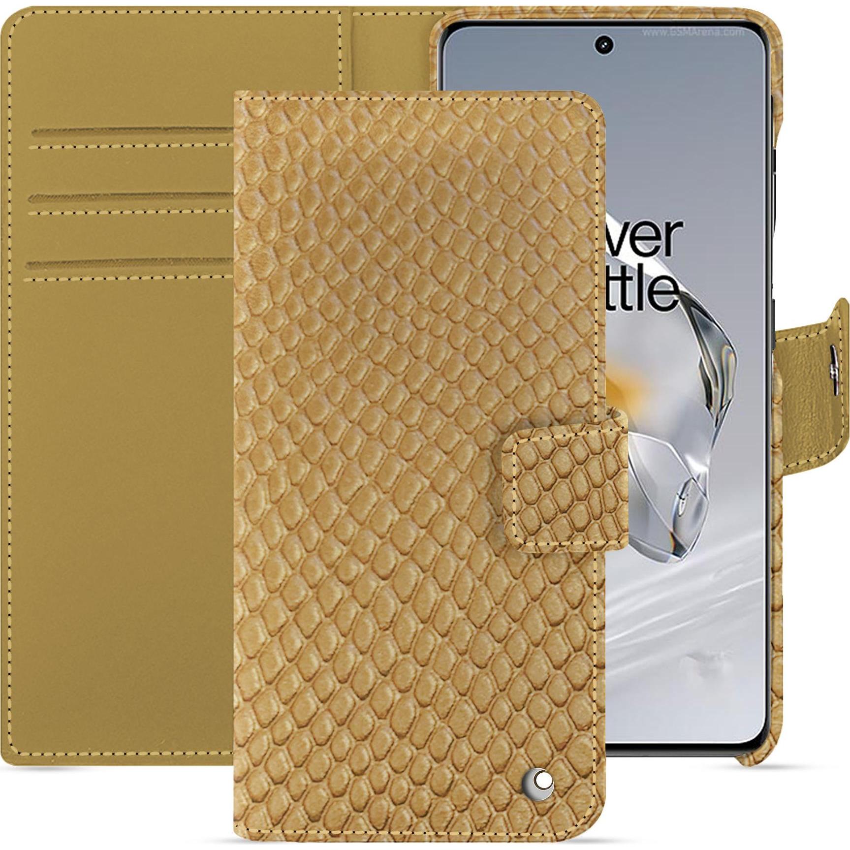 Noreve Lederschutzhülle Oneplus 12 (OnePlus 12), Smartphone Hülle, Beige