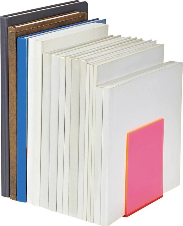Image du produit Maul Buchstütze 10x10x13cm 3513621 transparent pink 2 Stück (10 x 10 x 13 cm)