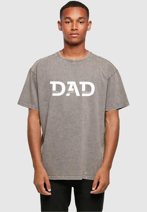 Produktbild Merchcode Fathers Day - The Man, The Myth, The Legend Acid Washed Heavy Oversized Tee - 112589 (L)