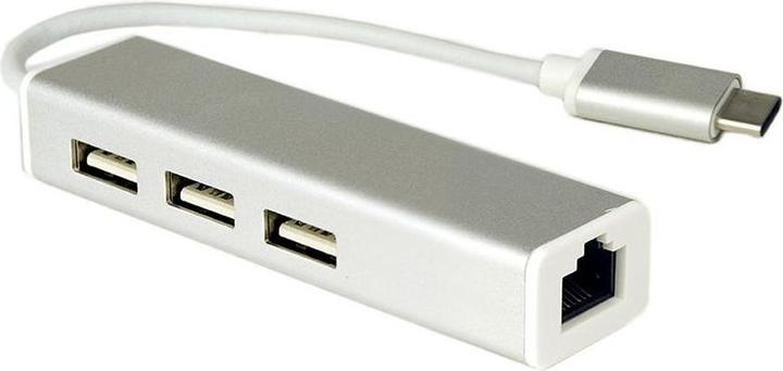 Produktbild RS PRO USB-Netzwerkadapter Stecker USB 3.1 A USB C B RJ45 Buchse Anschluss 3 (USB-C, 3 Ports)