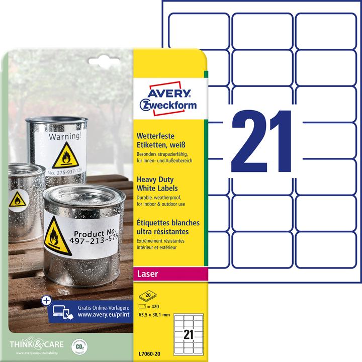 Produktbild Avery Wetterfeste Folien-Etiketten