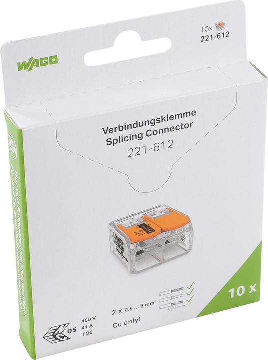 Actual product image Wago connection terminal, 2x 0.5 - 6mm², transparent, 10 pcs.