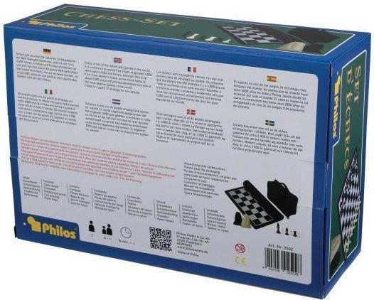 Produktbild Philos Schachset, rollbar, Feld 55 mm, mit Kunstofffiguren und Trag