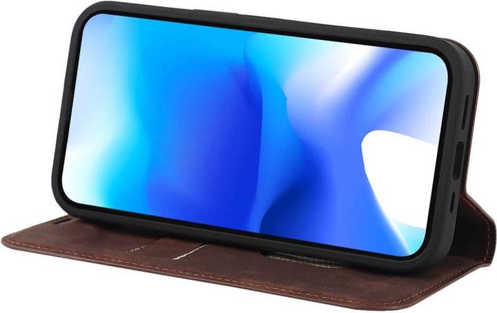 Actual product image Cover-Discount iPhone 15 Plus - MagSafe Flip Case RFID dark brown (Apple iPhone 15 Plus)