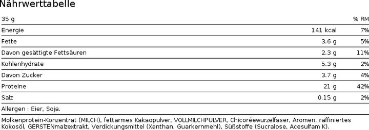 Nährwerte und Zutaten Mars Hi Protein (1 x, 875 g)