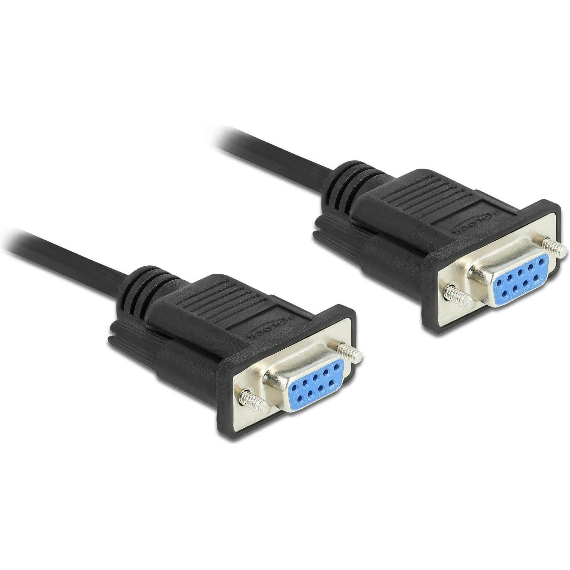 Delock Nullmodem RS-232 DB9 (0.50 m, Industriekabel), Schnittstellenkabel
