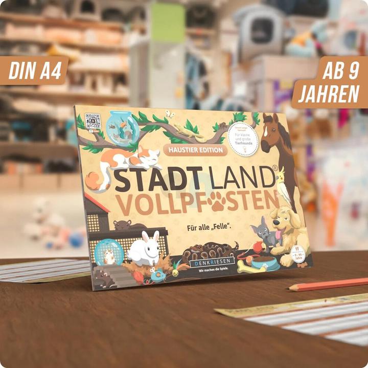 Actual product image Denkriesen Stadt Land Vollpfosten - A4 Block Pet Edition (d) (German, 2 - 8 Players)