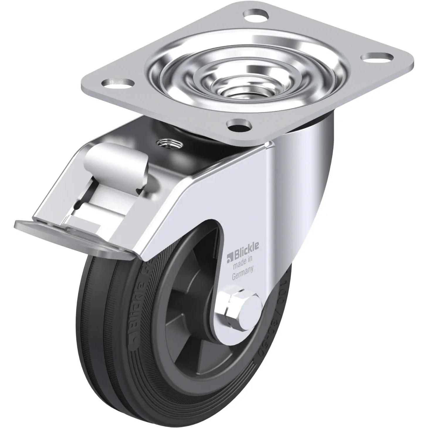 Blickle, Ruote + Rotelle, 289207 LE-VPP 100R-FI Lenkrolle mit Feststeller Rad-Durchmesser 100 mm