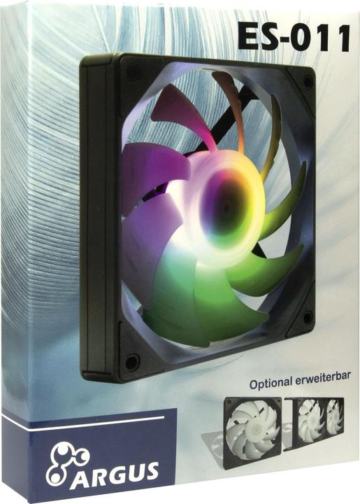 Actual product image Intertech Inter-Tech Fan Argus ES-011 LED, RGB (120 mm, 1x)