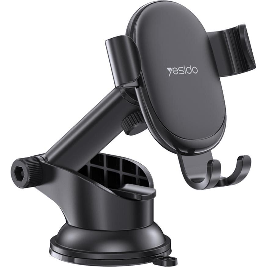 Yesido - Car Holder (C120) - Gravity Grip, Extendable Arm for Dashboard, Windshield - Black, Supporto per smartphone, Nero