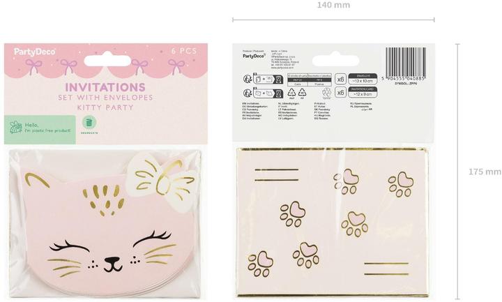 Image du produit Partydeco Carte d'invitation chat (6 pcs)