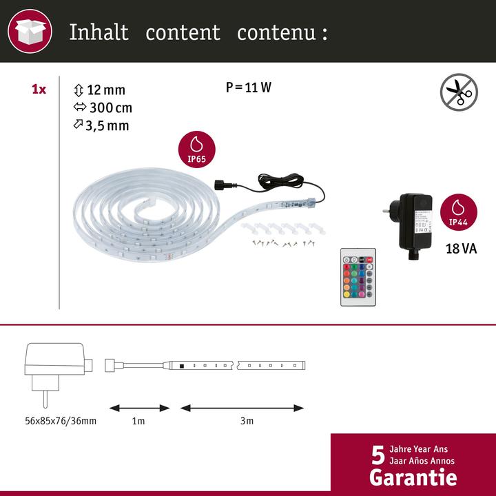 Actual product image Paulmann SimpLED Outdoor LED Stripe Set (Multicoloured, 300 cm, Outdoor)