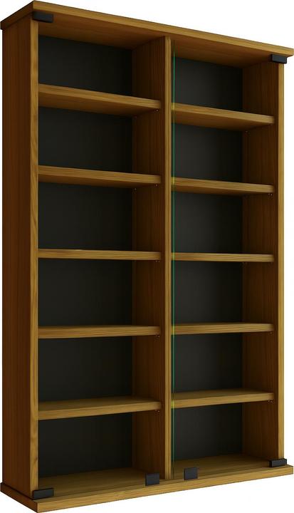 Actual product image VCM Wood CD DVD wall shelf Zuntisa with glass door (60 x 18 x 92 cm)