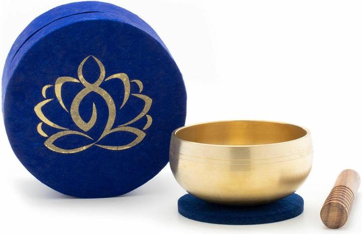 Klangschalen-Center Set di ciotole per il canto in scatola blu Meditazione (Ciotola canterina)