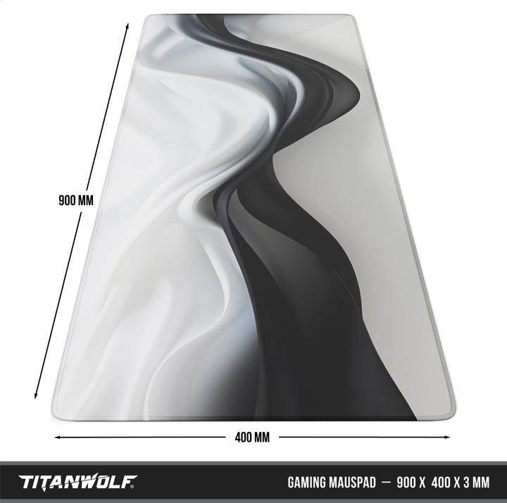Actual product image Titanwolf Gaming Mouse Pad, 900 x 400mm XXL Speed Gaming Mouse Mat, Mousepad Extra Large Surface, Modern Wave (XXL)