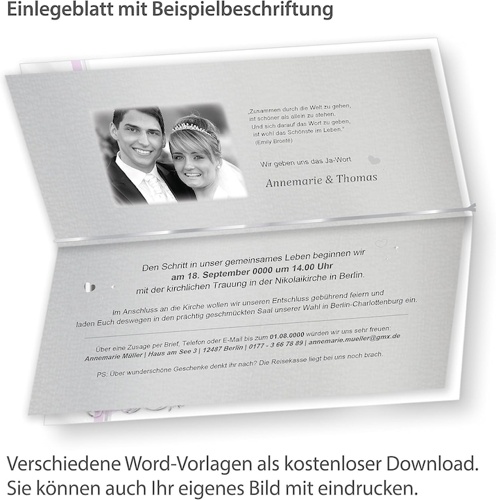 Produktbild Tatmotive Einladungen Hochzeit-Sets (40 Stk.)
